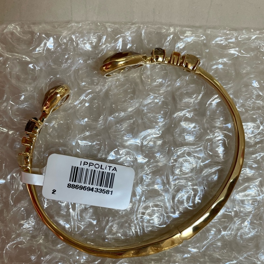 NWT Ippolita Rock Candy Citrine Smoky Quartz 18K Yellow Gold Bangle Size Small - Picture 7 of 9